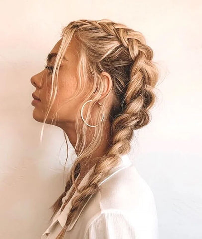 33 Cute & Trendy Hairstyle Ideas With Braids : Easy Low Double Braids